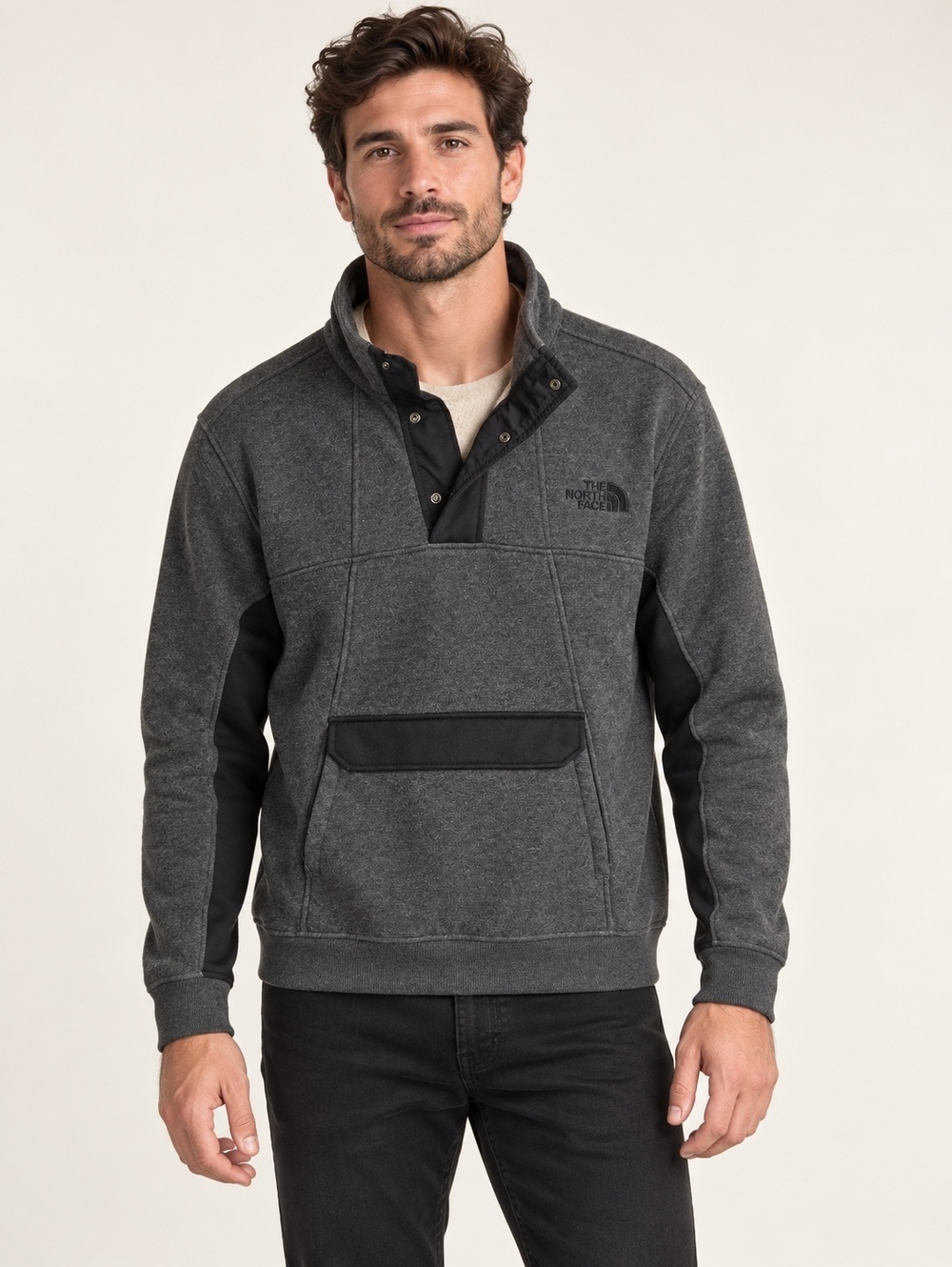 The North Face Alphabet City Gray Quarter Snap Fleece Pullover Men’s M